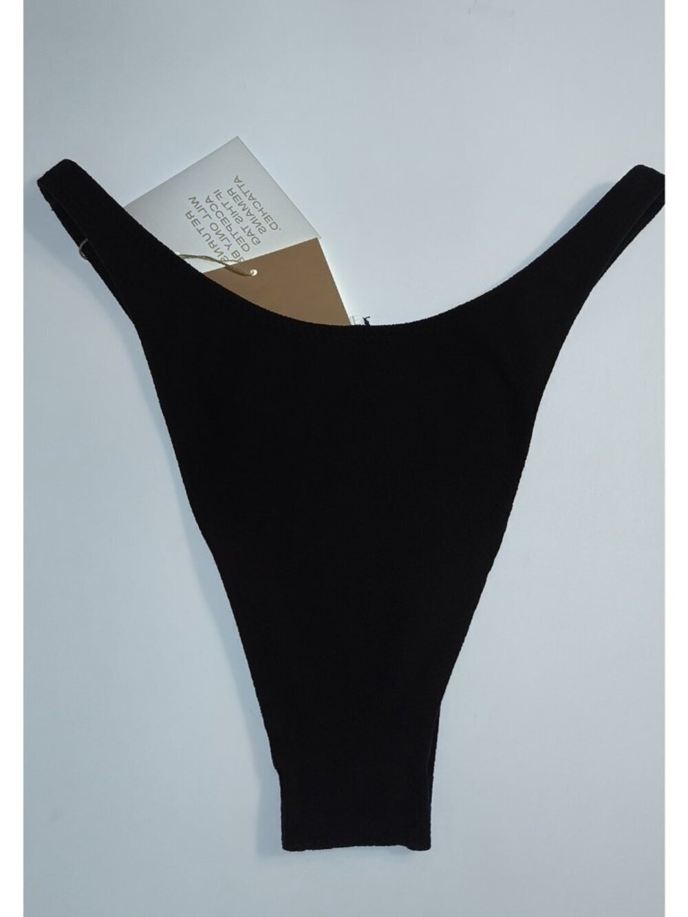 SAME Los Angeles Pierced Bottom Bikini Faux Suede Black Medium NWT High Rise